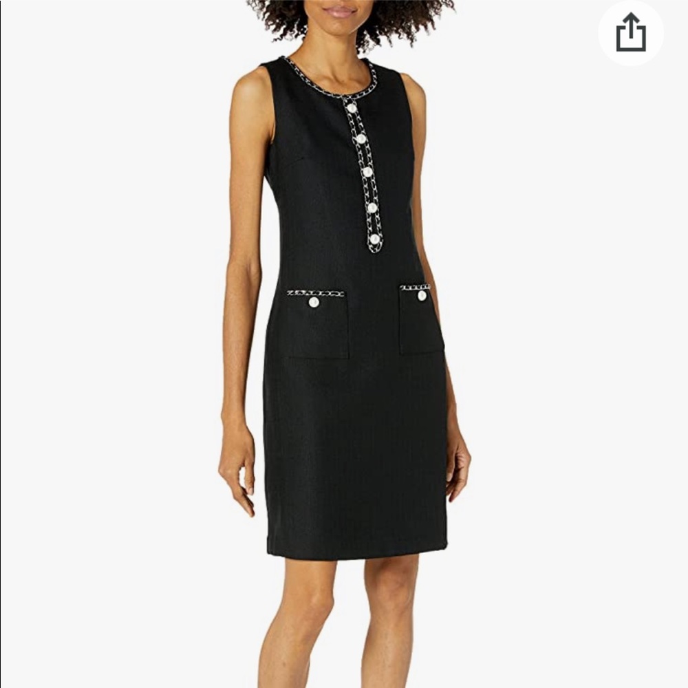 Karl Lagerfeld Black pearl detail sleeveless dress